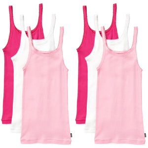 6 Pack Bonds Teena Singlet Girls Kids Pink Comfy Cotton Tank Top UYG43W Bulk