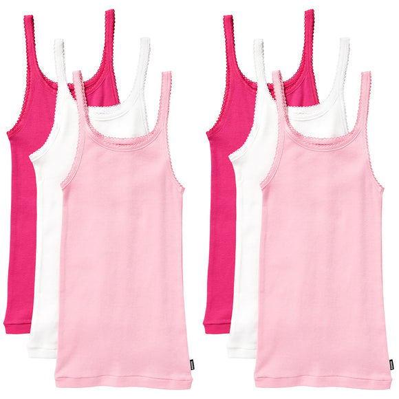 6 Pack Bonds Teena Singlet Girls Kids Pink Comfy Cotton Tank Top UYG43W Bulk