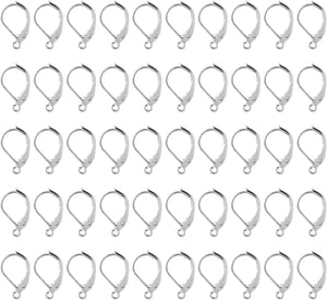 100x Earrings Silver Backing Leverback Ear Hooks Clasp Findings Bulk