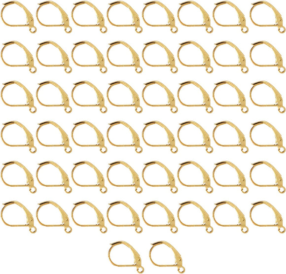 100x Earrings Gold Backing Leverback Ear Hooks Clasp Findings Bulk –  PriceDumb