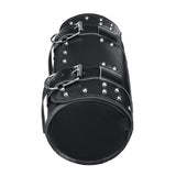 Motorcycle Leather Black Tool Saddle Bag Pannier Handlebar Saddlebag Roll Barrel
