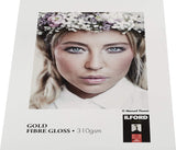 Ilford Galerie Gold Fibre Gloss Baryta Glossy Photo Paper Sheets 310GSM