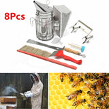 8pcs Beehive Wasp Nest Bee Hive Smoker Queen Catcher Beekeeping Equipment Tools