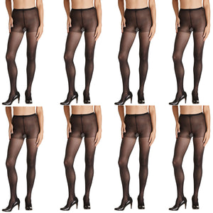 8 Pk Sheer Relief For Active Legs Support Women Black Pantyhose Stockings H32800