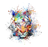 Colourful Cool Wild Tiger Face Art White Female Ladies Women T Shirt Tee Top