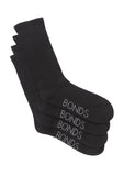 7 Pairs Bonds Circulation Crew Very Comfy Cotton Mens Socks Black SZFP2N Bulk