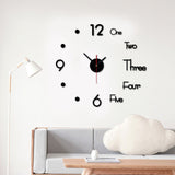 Modern DIY Acrylic Numbers Wall Clock Mirror Sticker Mechanism Watch Home Office