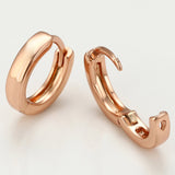 18k Rose Gold Plated Huggie Hoop 10mm Square Sleeper Earrings Non-allergenic