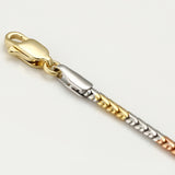 18k Rose Gold Silver 19cm 7.5'' Small Bangle Bracelet 2.5mm Solid Snake Chain