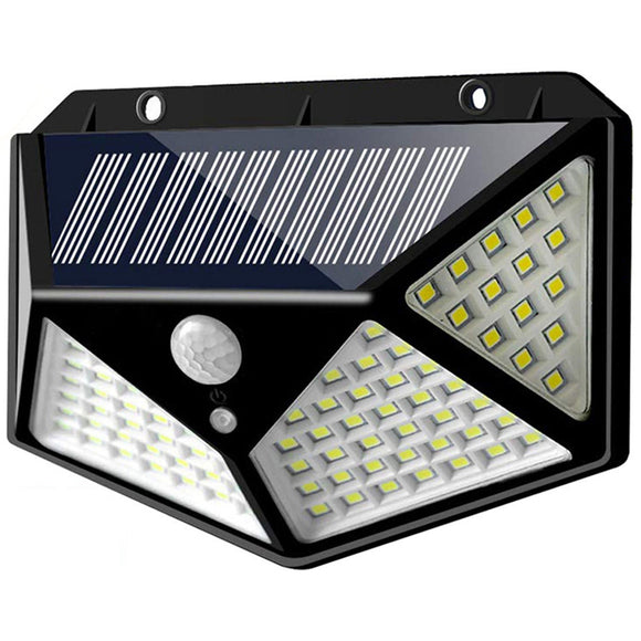 100 LED Solar Power PIR Motion Sensor Outdoor Garden Wall Security Light Lamp