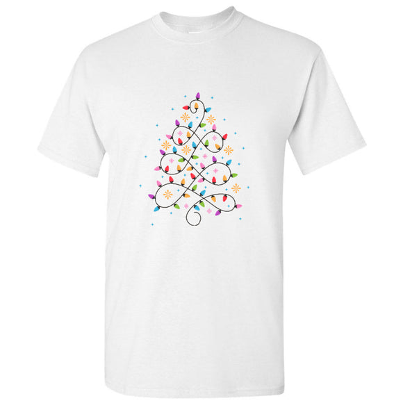 Abstract Christmas Tree Lights Decorations Art White Men T Shirt Tee Top