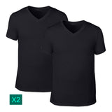 Bonds 2 Pack V Neck Raglan Blank Plain Basic Mens Black T‑shirt Tee Top M9762W