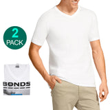 Bonds 2 Pack V Neck Raglan Blank Plain Basic Mens White T‑shirt Tee Top M9762W