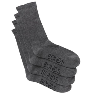 2 Pack Bonds Very Comfy Circulation Crew Mid Calf Cotton Mens Socks Grey SZFP2N