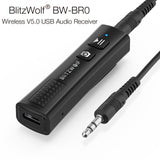 BlitzWolf 2 in 1 Mini Wireless Stereo USB Bluetooth V5 AUX Music Audio Receiver BW-BR0
