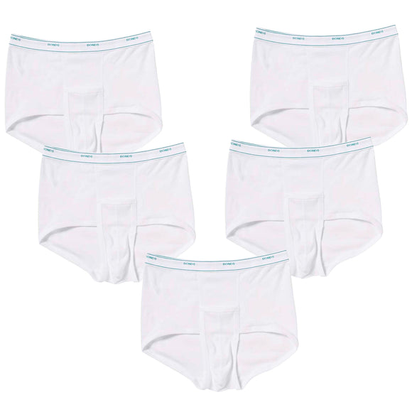 5Pk Bonds Men Extra Support Brief Boxer Short Undies Underwear M810 White Bulk