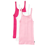 6 Pack Bonds Teena Singlet Girls Kids White Pink Comfy Cotton Tank Top Bulk