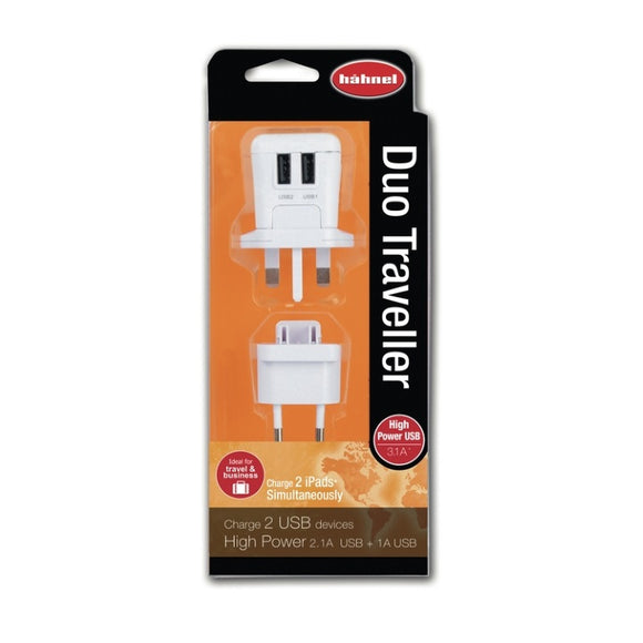 Hahnel Duo Traveller USB Charger UK EU US AU Wall Plug Travel Adapter Converter