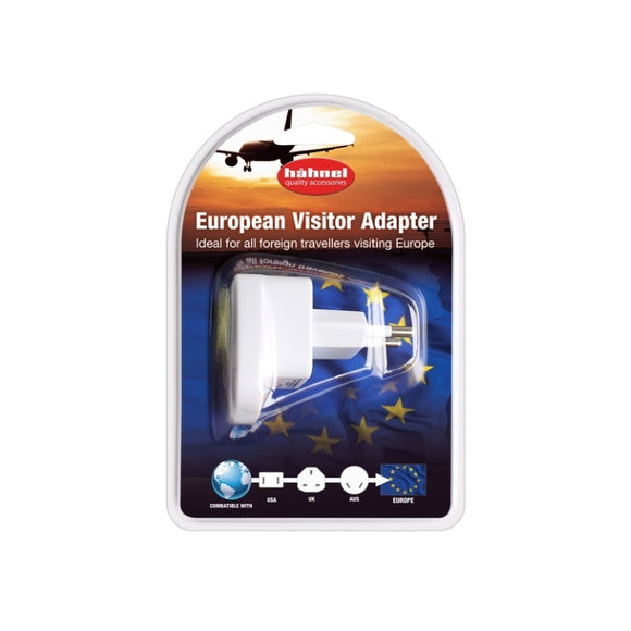 Hahnel EU Socket Travel Adapter (2 pole) European Visitor Wall Plug CHLEUAD