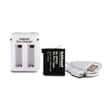 Hahnel GoPro Duo Dual Mini Micro USB Power Charger + HL-GP401 Battery for HERO 4