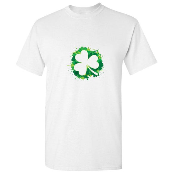 Lucky Green Four Leaf Clover Plant Fortune White Men T Shirt Tee Top