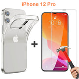 Apple iPhone 12 PRO Clear Case Cover & 9H Tempered Glass Screen Protector Guard