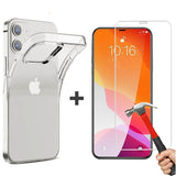 Apple iPhone 12 PRO MAX Clear Case Cover & 9H Tempered Glass Screen Protector