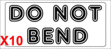 DO NOT BEND shipping label adhesive warning mailing sticky sticker 56x25mm