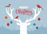 Merry Christmas Reindeer Birds Cartoon Art Men White T Shirt Tee Top