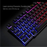 Waterproof LED Backlit Wired Mechanical Gaming Keyboard 2400DPI Mouse Pad Combo