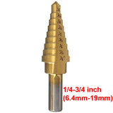 Drillpro HSS Titanium Hex Shank Pagoda Cone Step Drill Bit Hole Cutter 3 - 35mm