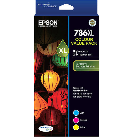 Genuine Original Epson 786XL WF-4630 WF-4640 WF-5190 WF-5690 T787592 3 Color Ink