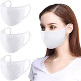 3pcs Washable Protective Reusable Cotton Anti Dust White Mouth Half Face Mask