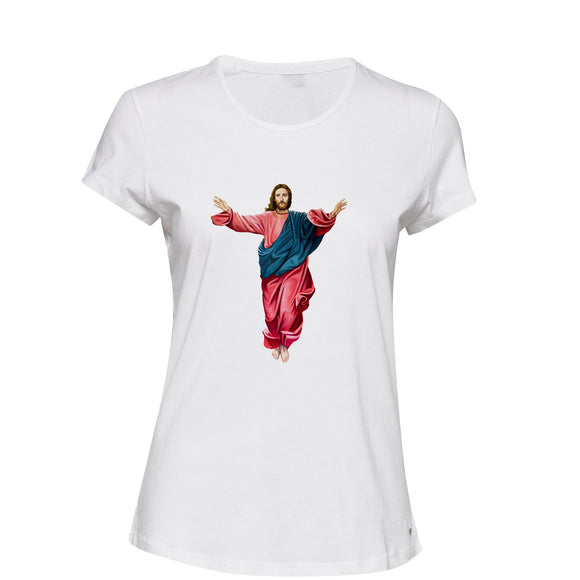 Jesus Christ Christianity Son of God White Ladies Women T Shirt Tee Top