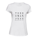 Zodiac Horoscope Astro Astrological Symbol Sign Ladies Women T Shirt Tee Top