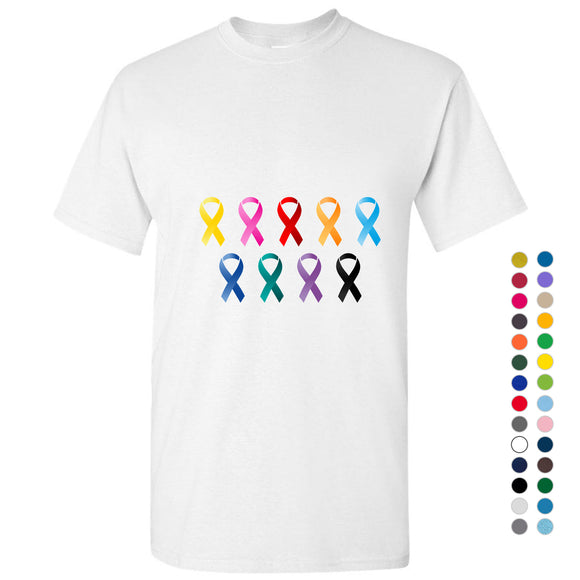 Cancer HIV AIDS Support Awareness Ribbon Symbol Men T Shirt Tee Top