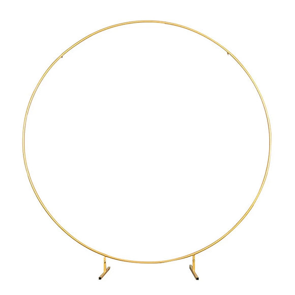 1-2.4M Gold Circle Round Metal Arch Stand Frame Wedding Garden Party Background