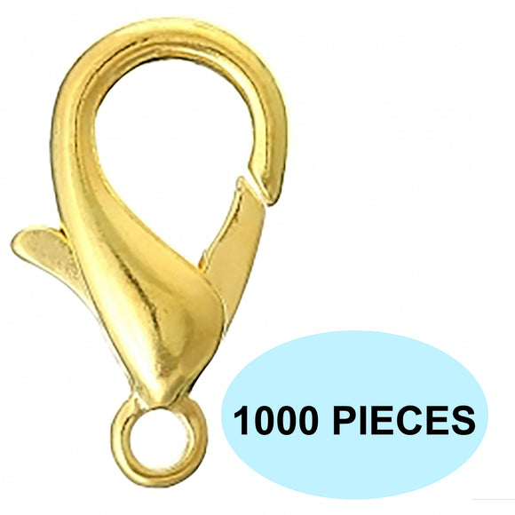 1000pcs Gold Necklace Bracelet Keyring Swivel Parrot Lobster Clasp Hooks Clips Findings