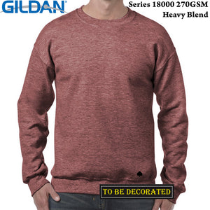 Gildan Heather Sport Dark Maroon Heavy Sweater Jumper Sweatshirt