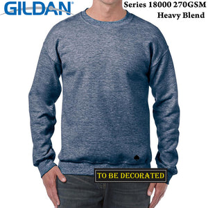 Gildan Heather Sport Dark Navy Heavy Sweater Jumper Sweatshirt Mens