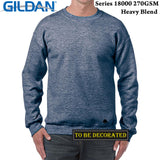 Gildan Heather Sport Dark Navy Heavy Sweater Jumper Sweatshirt Mens