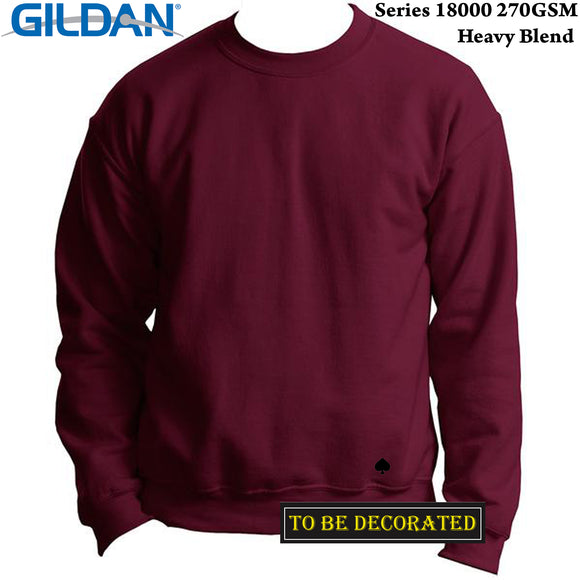 Gildan Maroon Heavy Blend Sweat Sweater Jumper Sweatshirt Mens S-XXL