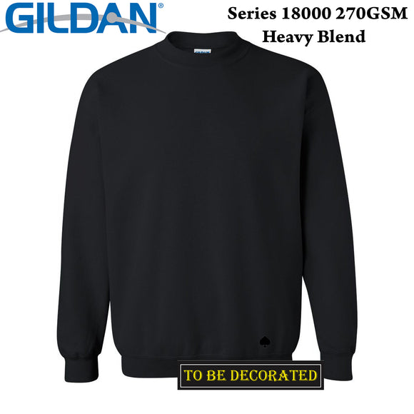 Gildan Black Heavy Blend Sweat Sweater Jumper Sweatshirt Mens S - 5XL