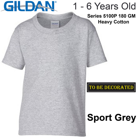 Gildan Sport Grey T-SHIRT Tee Baby Toddler Youth Boy Girl Cotton