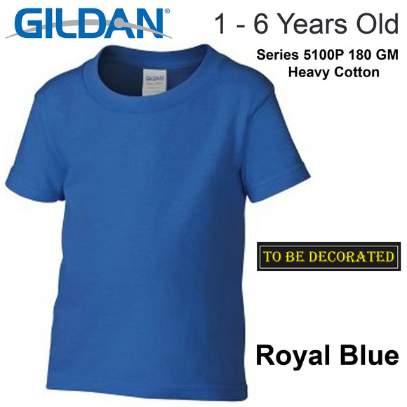 Gildan Royal Blue T-SHIRT Tee Baby Toddler Youth Boy Girl Cotton