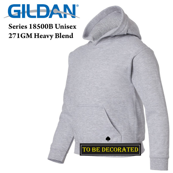 Gildan Sport Grey Hoodie Heavy Hooded Sweater Boy Girl Youth Kids