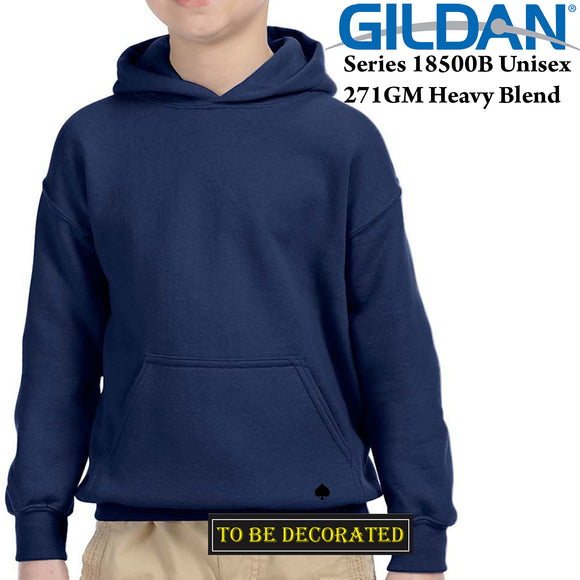 Gildan Navy Hoodie Heavy Blend Hooded Sweater Boy Girl Youth Kids