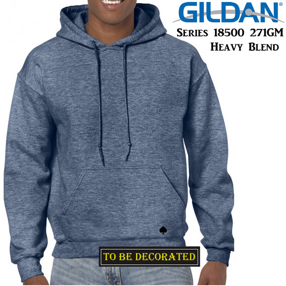 Gildan Heather Sport Dark Navy Hoodie Heavy Blend Hooded Sweat Mens