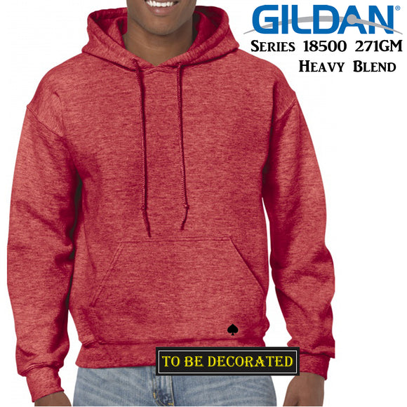 Gildan Heather Sport Scarlet Red Hoodie Heavy Blend Hooded Sweat Men