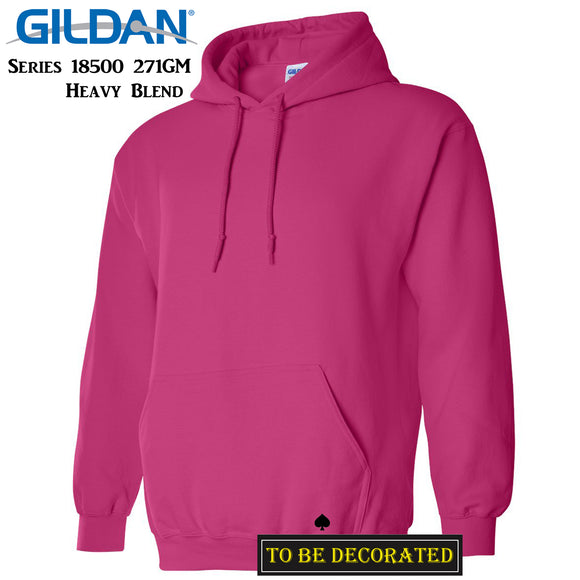 Gildan Heliconia Pink Hoodie Heavy Blend Hooded Sweat Mens Pullover